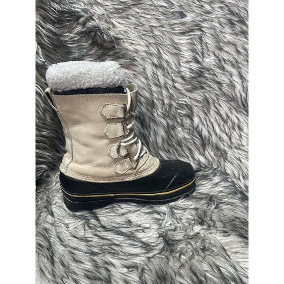 Rugged Exposure Rubber Sole with Tan Suede Upper Sherpa Lined‎ Women's Boot 8 - Picture 5 of 7